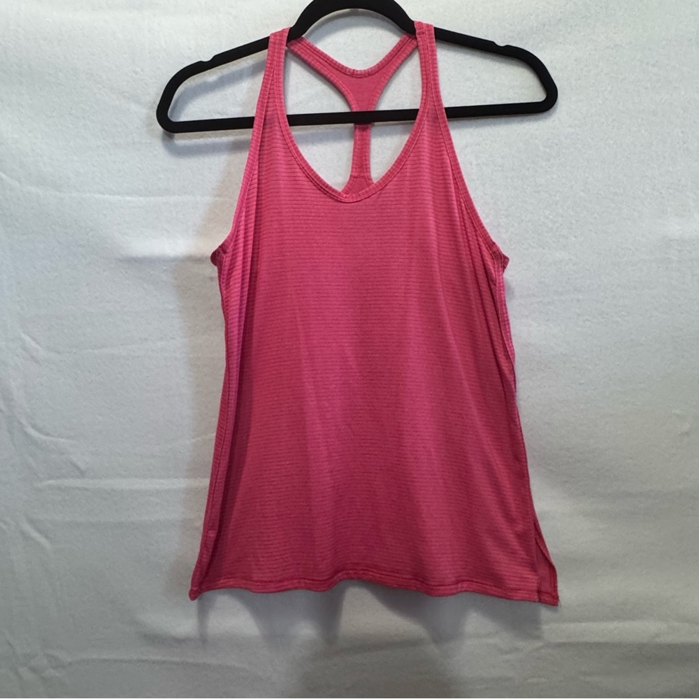 Lululemon Pink Silver Striped Racerback Tank Women's Size 0/2 Gym Workout Lounge